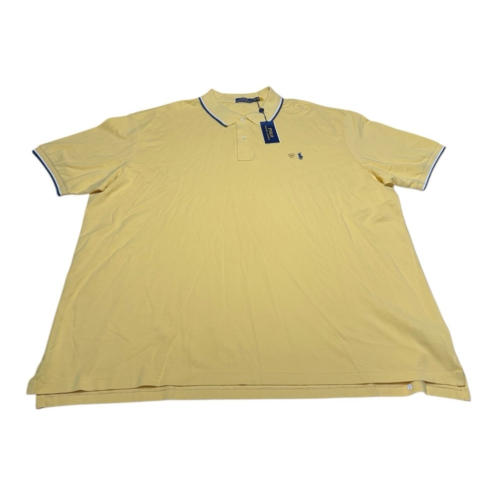 Polo Ralph Lauren Shirt Men's Size 4XB Yellow Short Sleeve Cotton Mesh Pony NWT